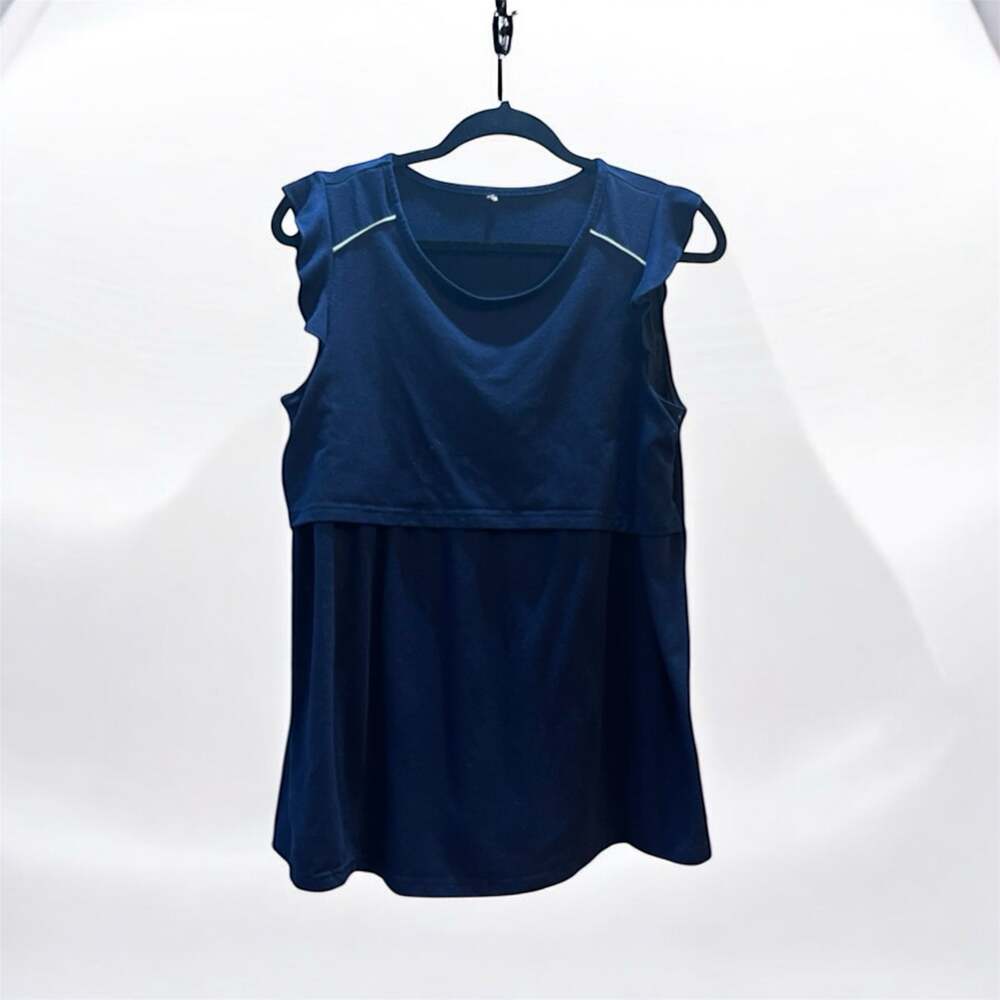 Dark Blue Nursing Shirt Top Size Medium